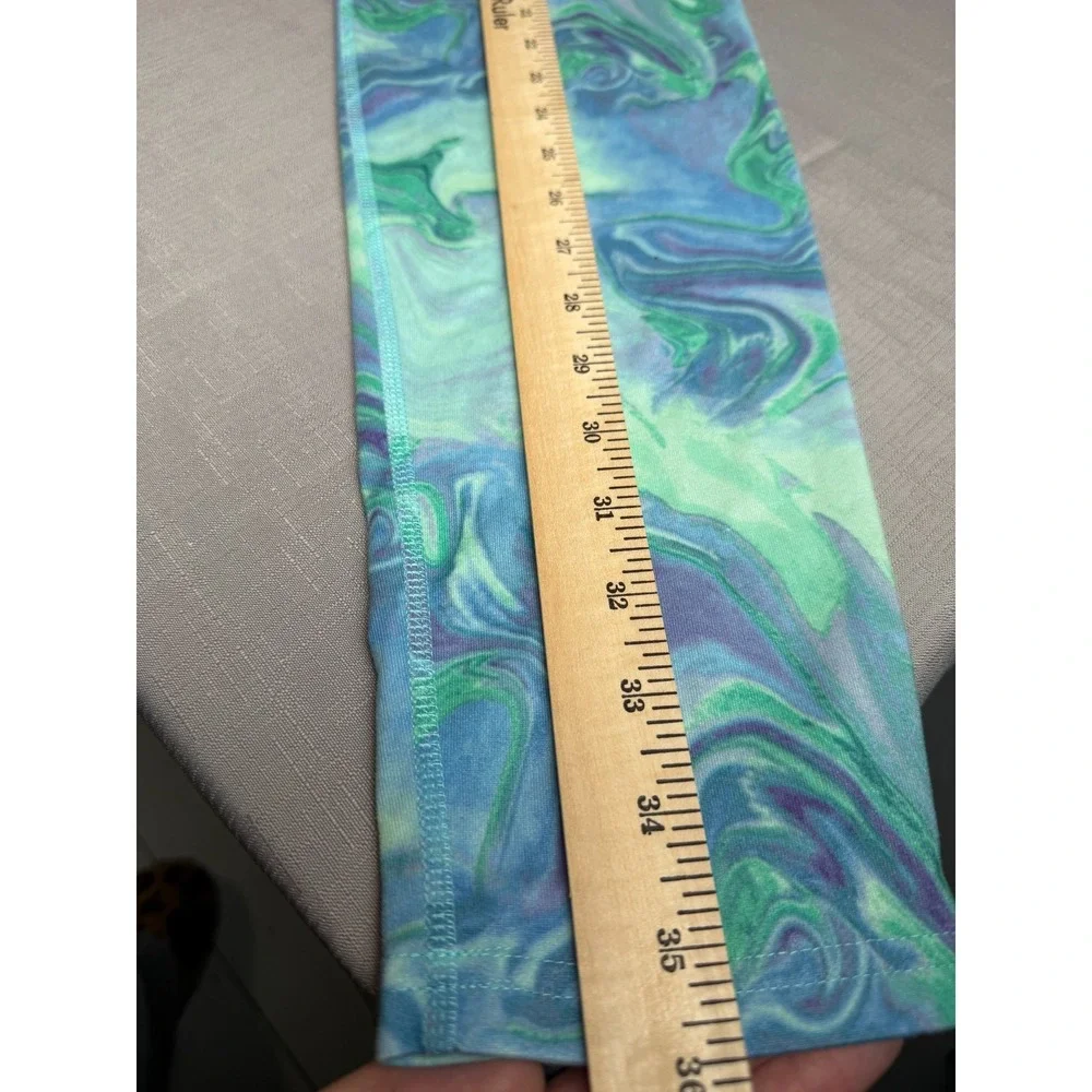 Girls Champion Active Pants Size XL 14-16 Leggings Green Blue - Picture 3 of 9